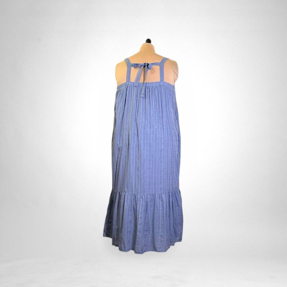 Old Navy Sleeveless Tiered Windowpane Tie-Back Midi Swing Dress, NWT! Size XL - Picture 4 of 6